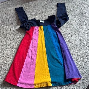 Colorful Striped Long Sleeve Dress